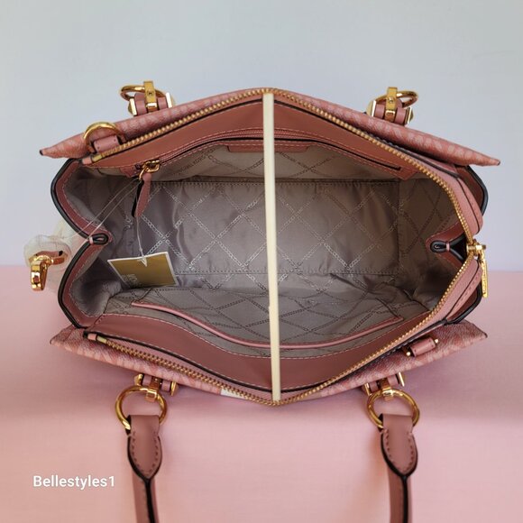 MICHAEL KORS Marilyn Medium Signature Logo Satchel-Sunrise Rose Multi ⭐ - Picture 14 of 16